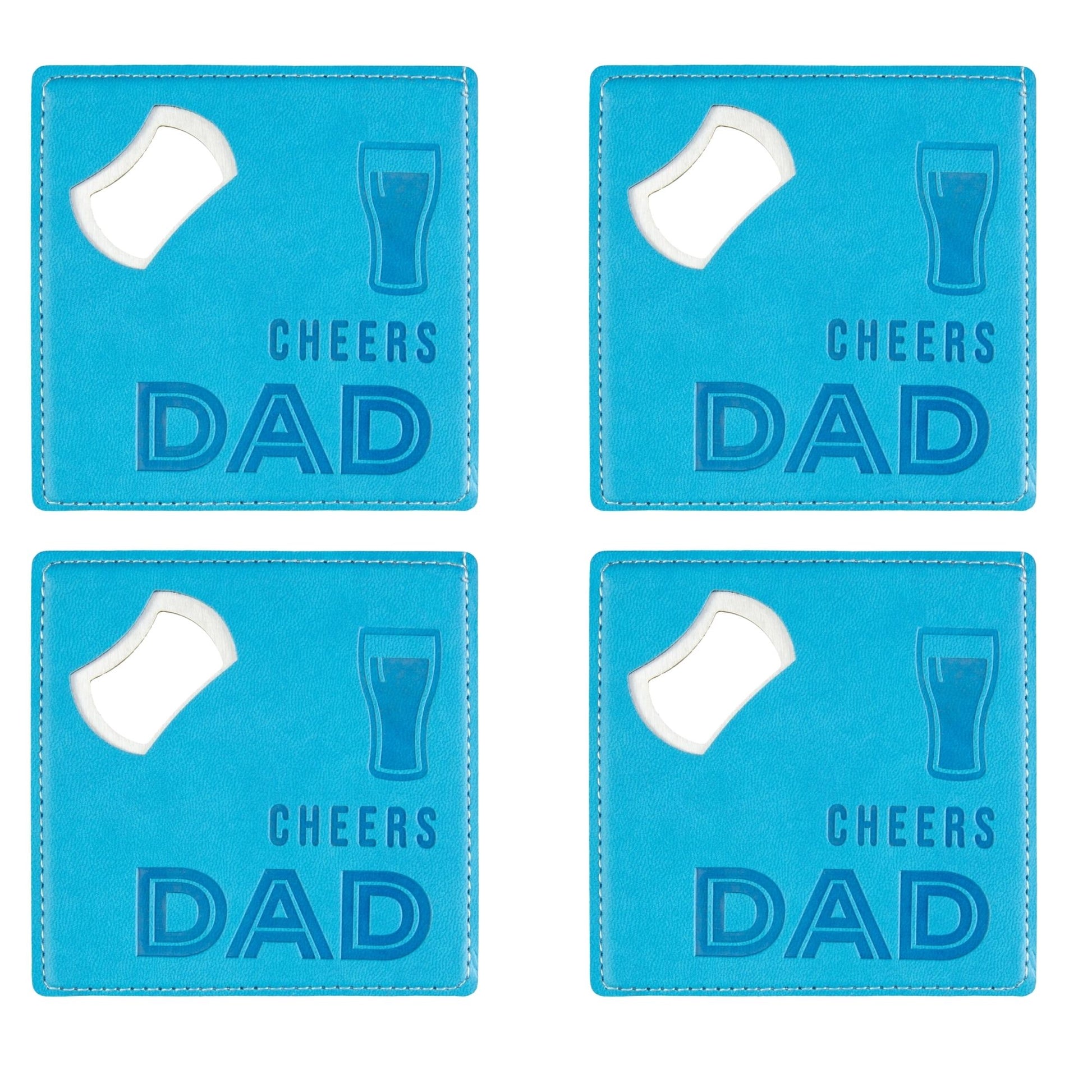 Bottle opener and coaster gift set for Father’s Day