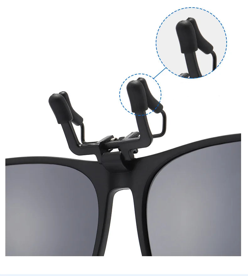 Polarized clip on glasses colour options green blue yellow pink