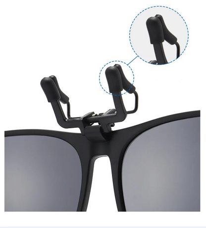 Polarized clip on glasses colour options green blue yellow pink