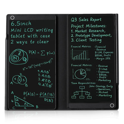 Mini LCD writing tablet size comparison hand held pocket size