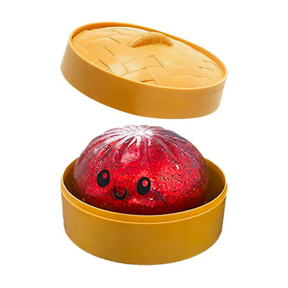 Squishy dumpling toy realistic design steamer base detail