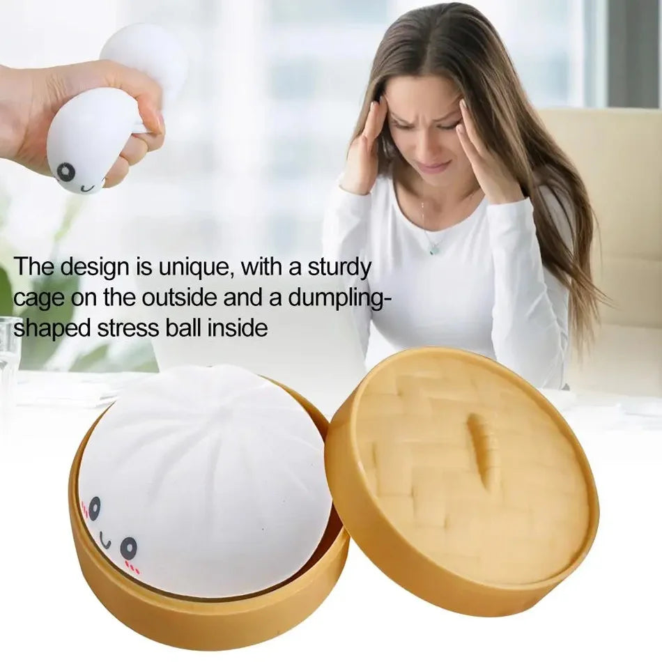 Squishy dumpling toy TPR material soft stretchy squeeze detail