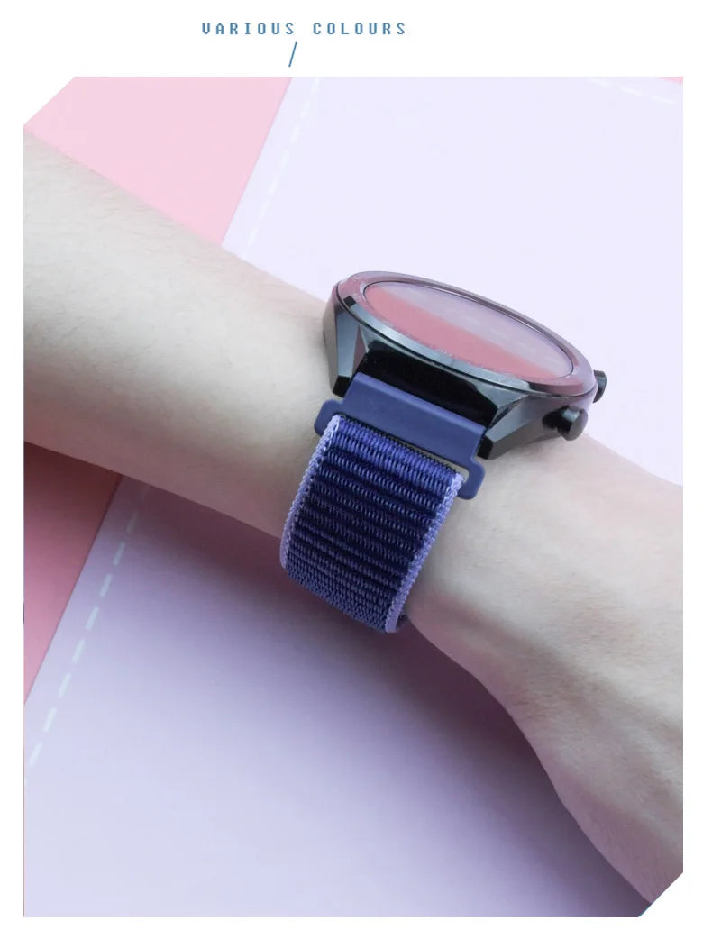 Secure loop fastening nylon smartwatch strap