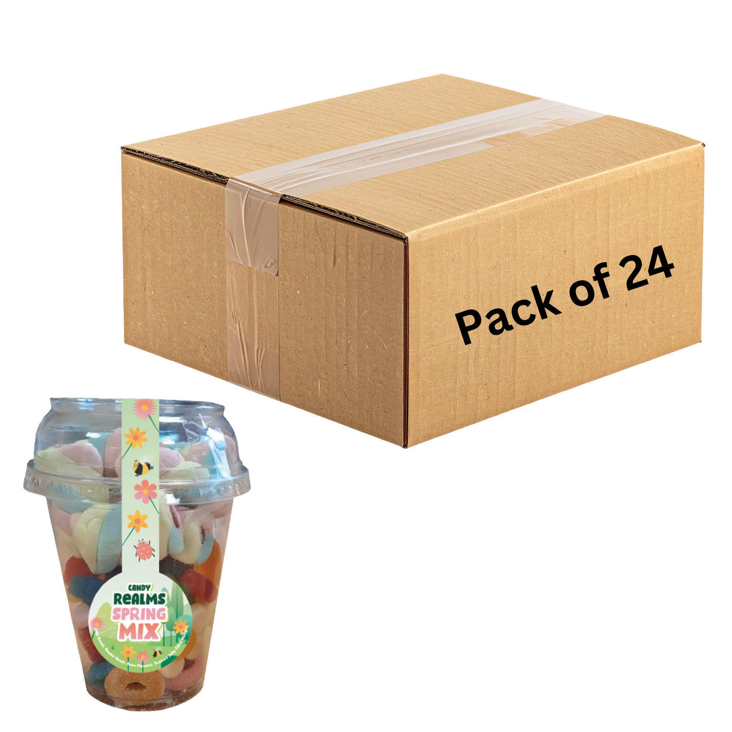 Jelly bunnies twisted marshmallows and foam flowers