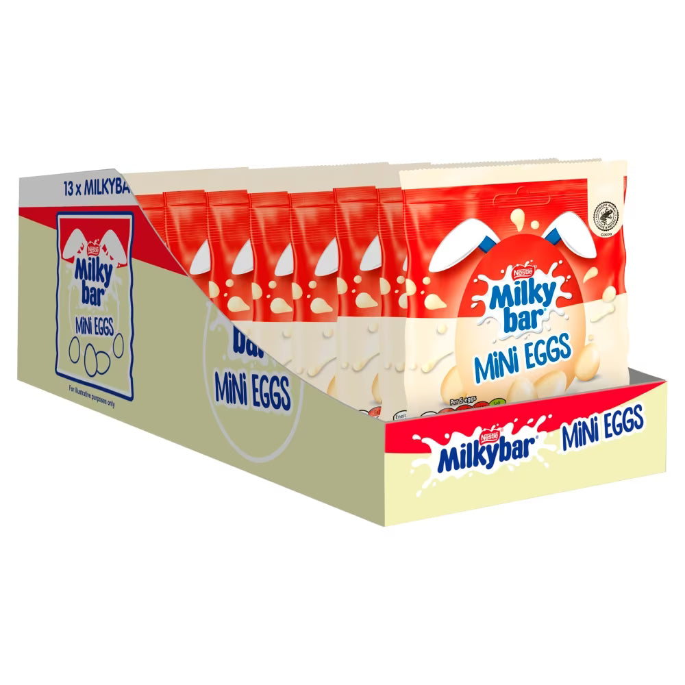 Festive white chocolate mini eggs for seasonal celebrations