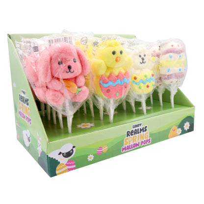Sugar coated fruit flavoured marshmallow lollipop