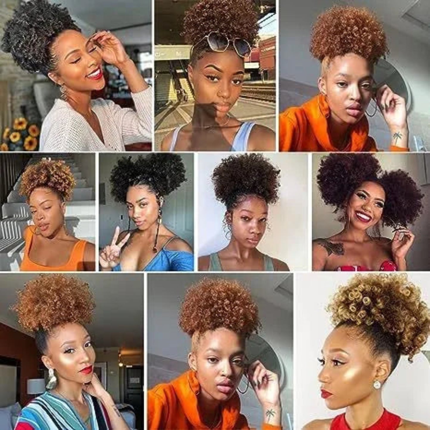Protective style afro curly hairpiece extension