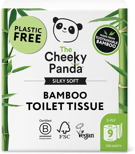 Bamboo toilet paper with plastic-free packaging, ideal for eco-conscious households