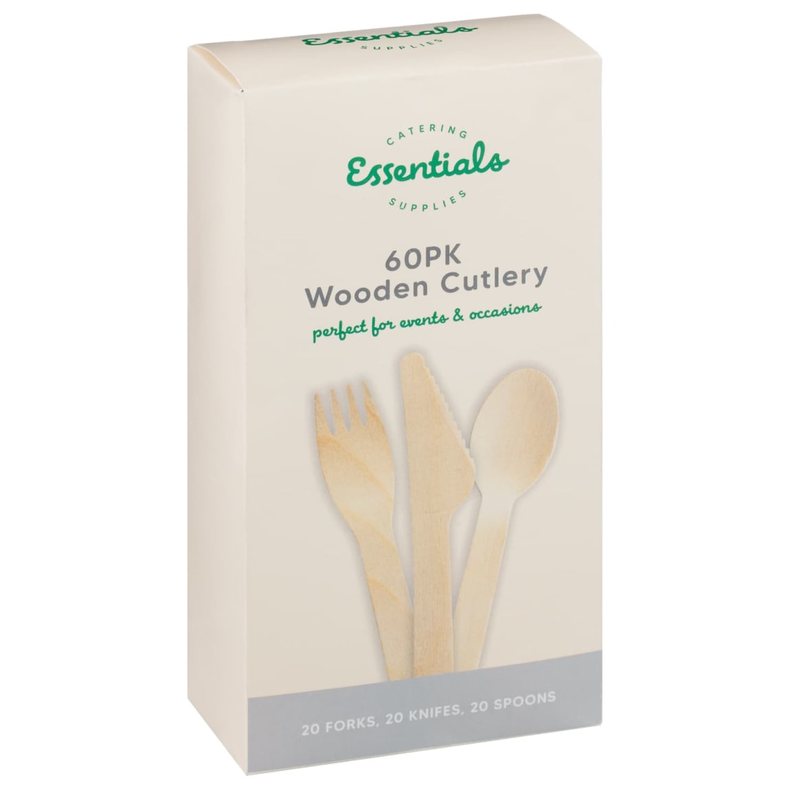 Eco wooden party cutlery set 60 pack