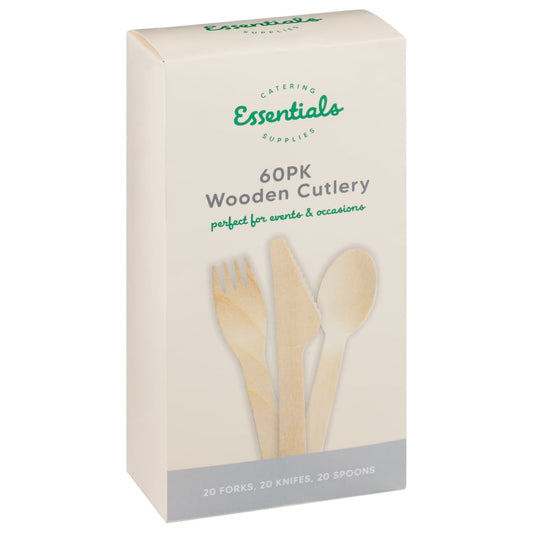 Eco wooden party cutlery set 60 pack