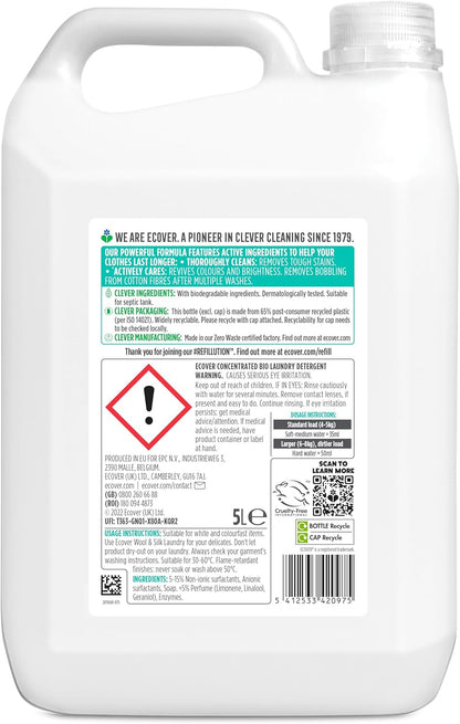 Ecover Bio Laundry Detergent Refill 5L – Powerful yet gentle stain removal, leaving clothes fresh and soft with natural, non-toxic ingredients for everyday use.