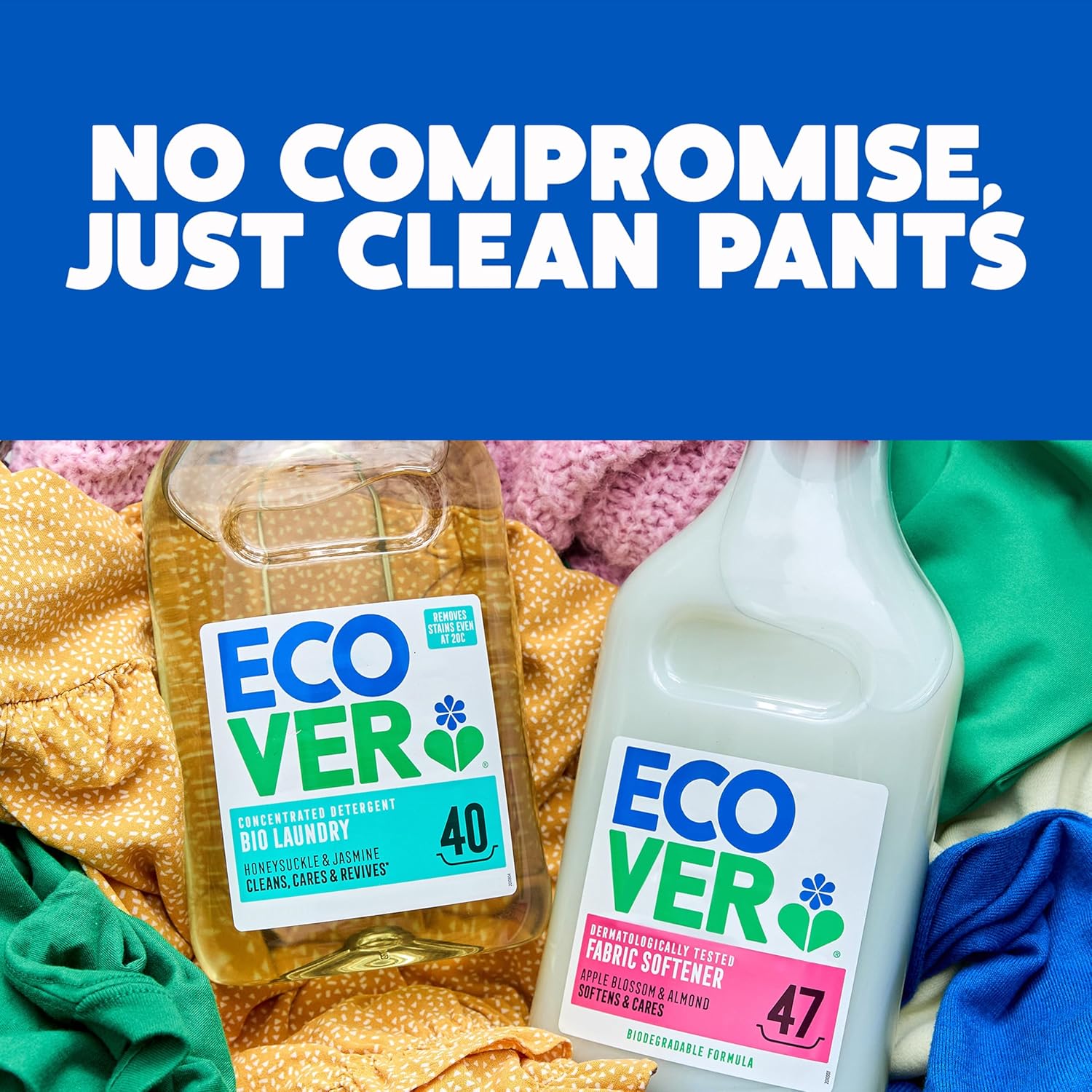 Ecover Bio Laundry Detergent Refill 5L – Refillable, reducing plastic waste, with effective stain-fighting power and a beautiful Honeysuckle & Jasmine scent.