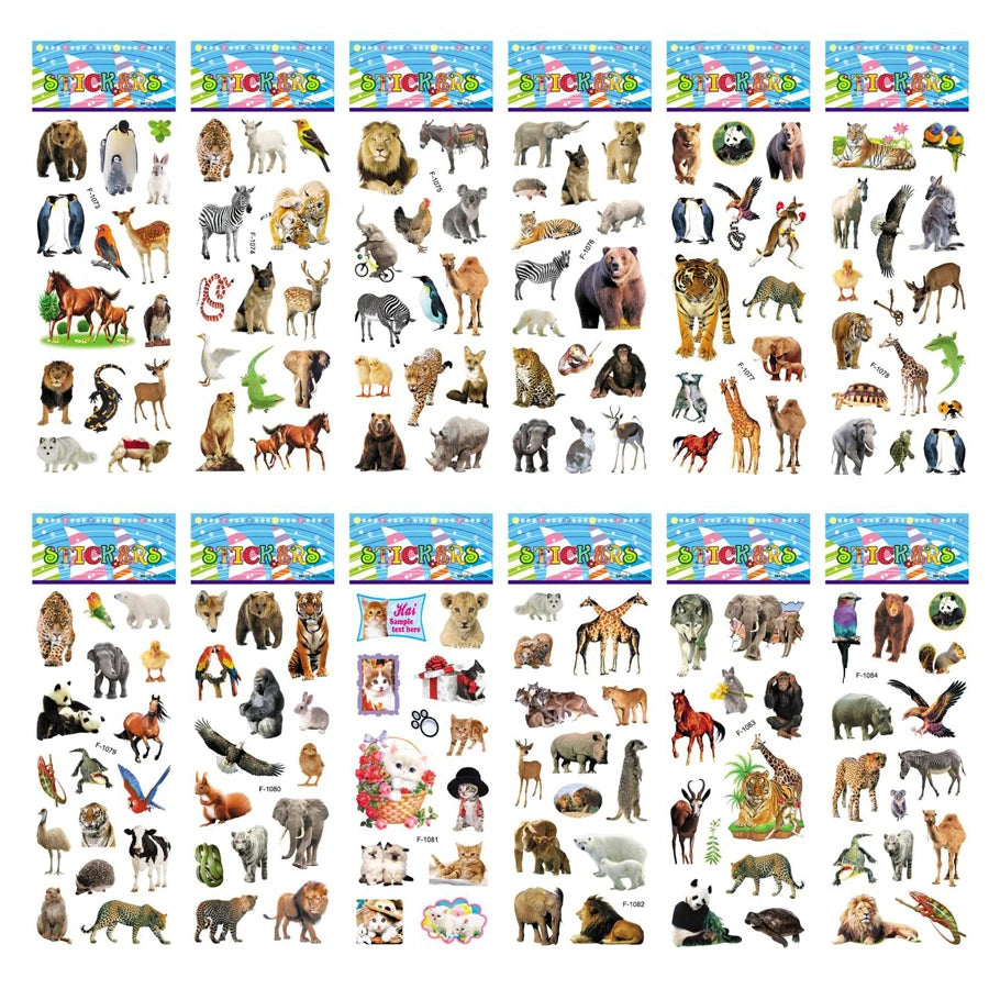 Cartoon themed craft stickers for school work