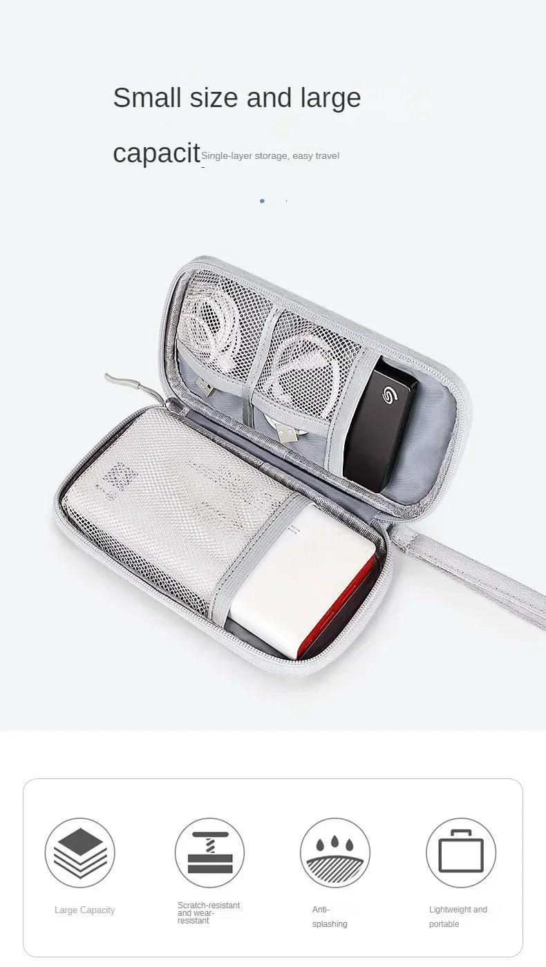Tech organiser bag with elastic straps for electronic accessories