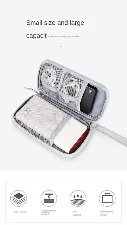 Tech organiser bag with elastic straps for electronic accessories