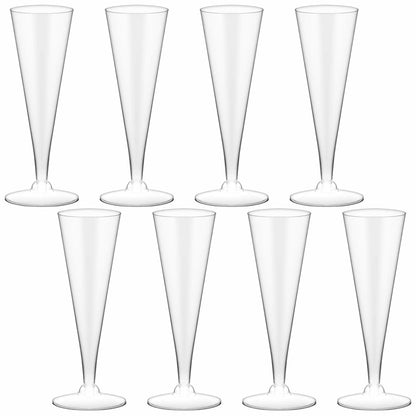 Elegant clear glasses for serving champagne