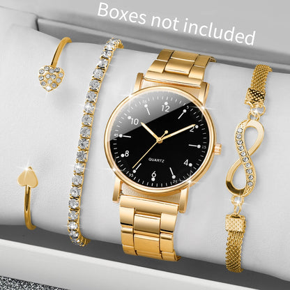 Elegant ladies Arabic dial watch and bracelet set
