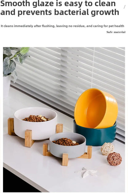 Ceramic pet bowl 400ml 13cm capacity dog feeding bowl