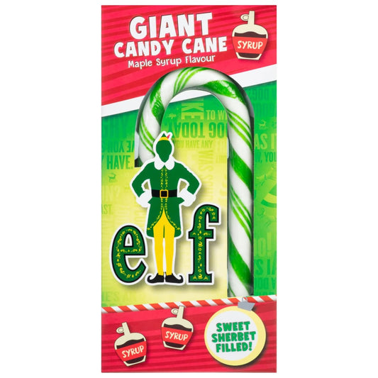 Elf Giant Candy Cane 50g with Maple Syrup flavour and Buddy the Elf design