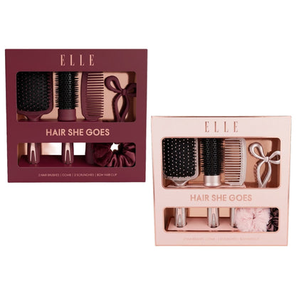 Elle Hair She Goes Hairbrush and Accessories Gift Set
