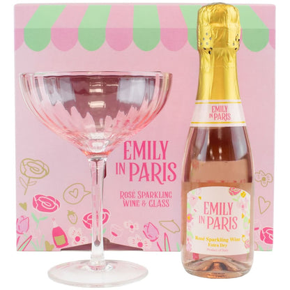 Emily in Paris Rosé Wine and Glass Set sparkling 20cl