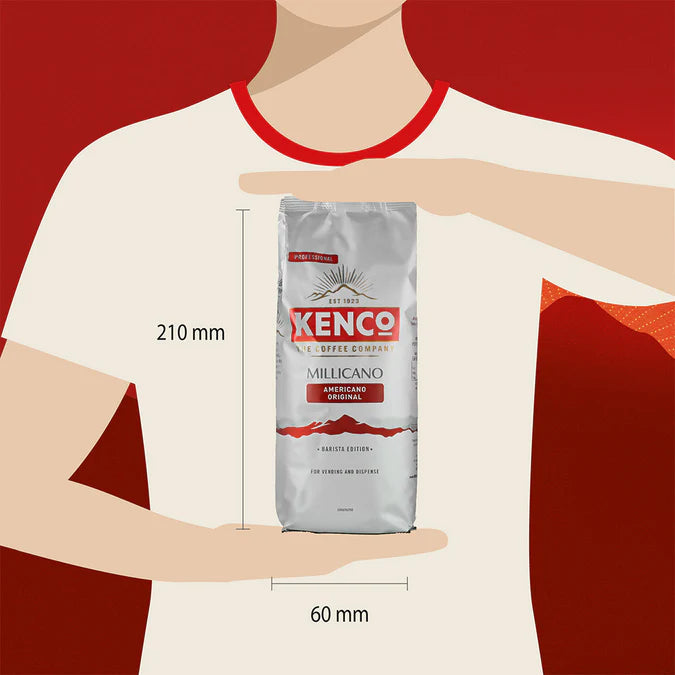 Kenco Millicano Americano instant coffee used in a professional vending machine.