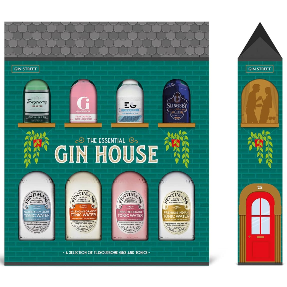 Essential Gin House Set with 4 mini gins and 4 premium tonics