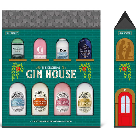 Essential Gin House Set with 4 mini gins and 4 premium tonics