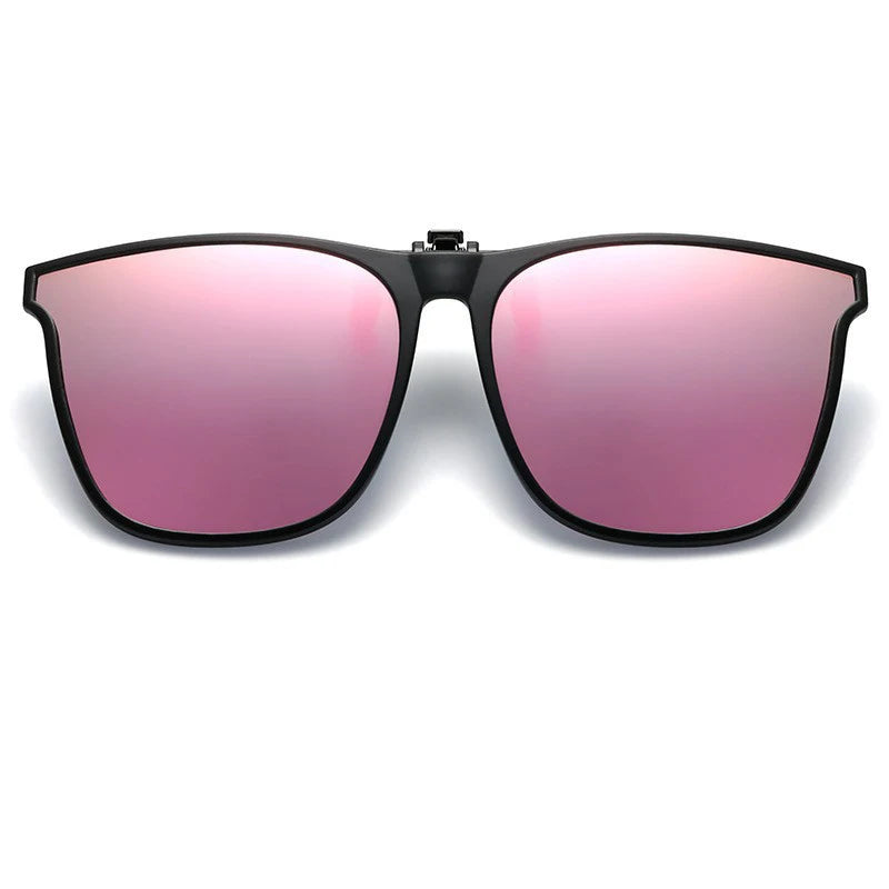 Clip on sunglasses hinge mechanism attachment clip detail