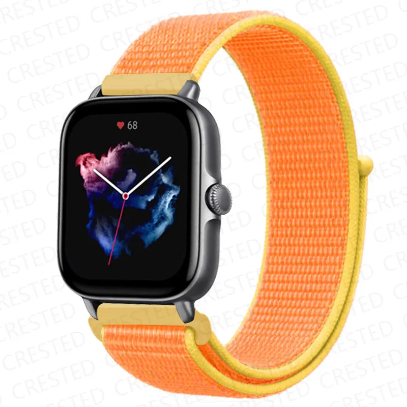 Sweat resistant nylon smartwatch band for workouts
