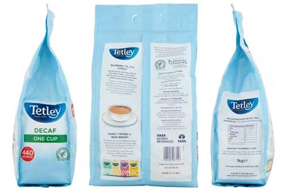 large pack of tetley decaf tea for daily use
