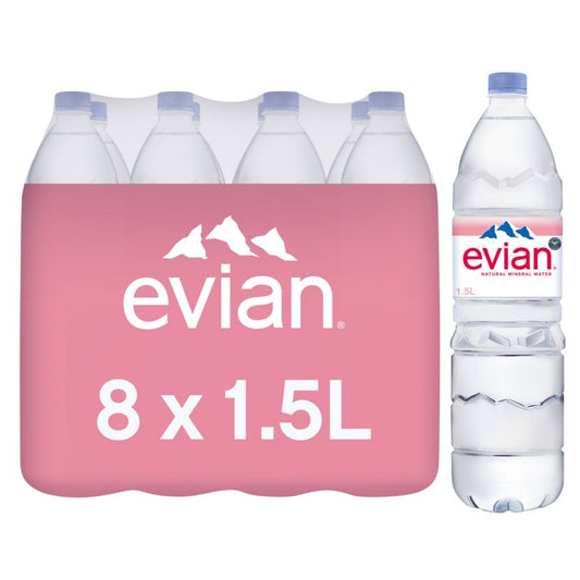 Evian Still Natural Mineral Water 8 x 1.5L