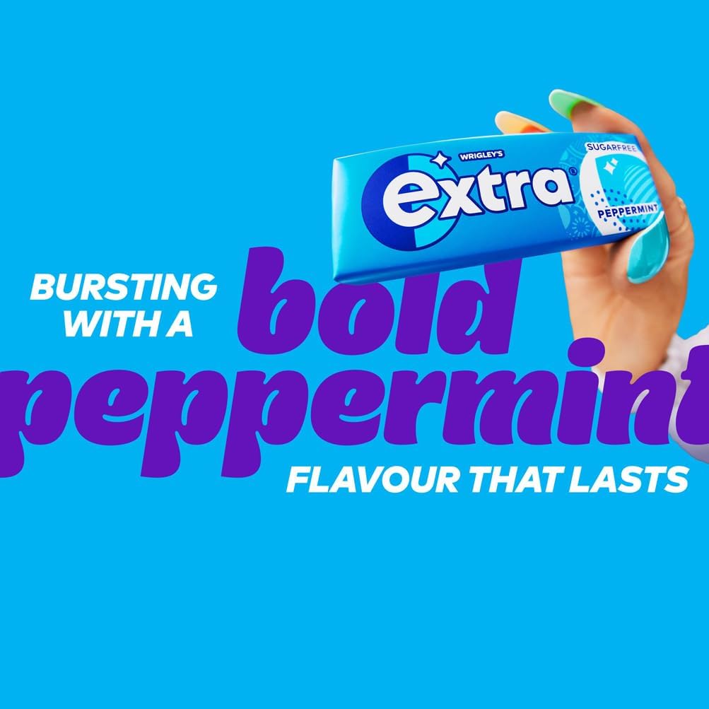 Extra Peppermint chewing gum pieces