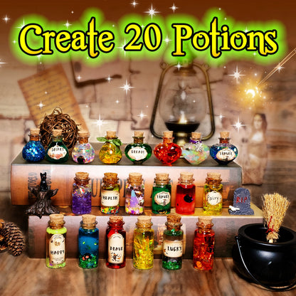 Kids magic kit for making colourful fairy potions