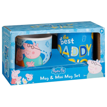 Matching adult and mini mug set for family use