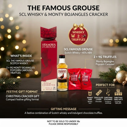 Famous Grouse Scotch whisky miniature Christmas cracker