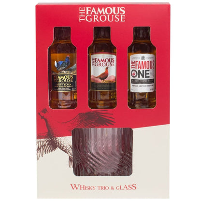 Three 5cl Famous Grouse Scotch whisky bottles