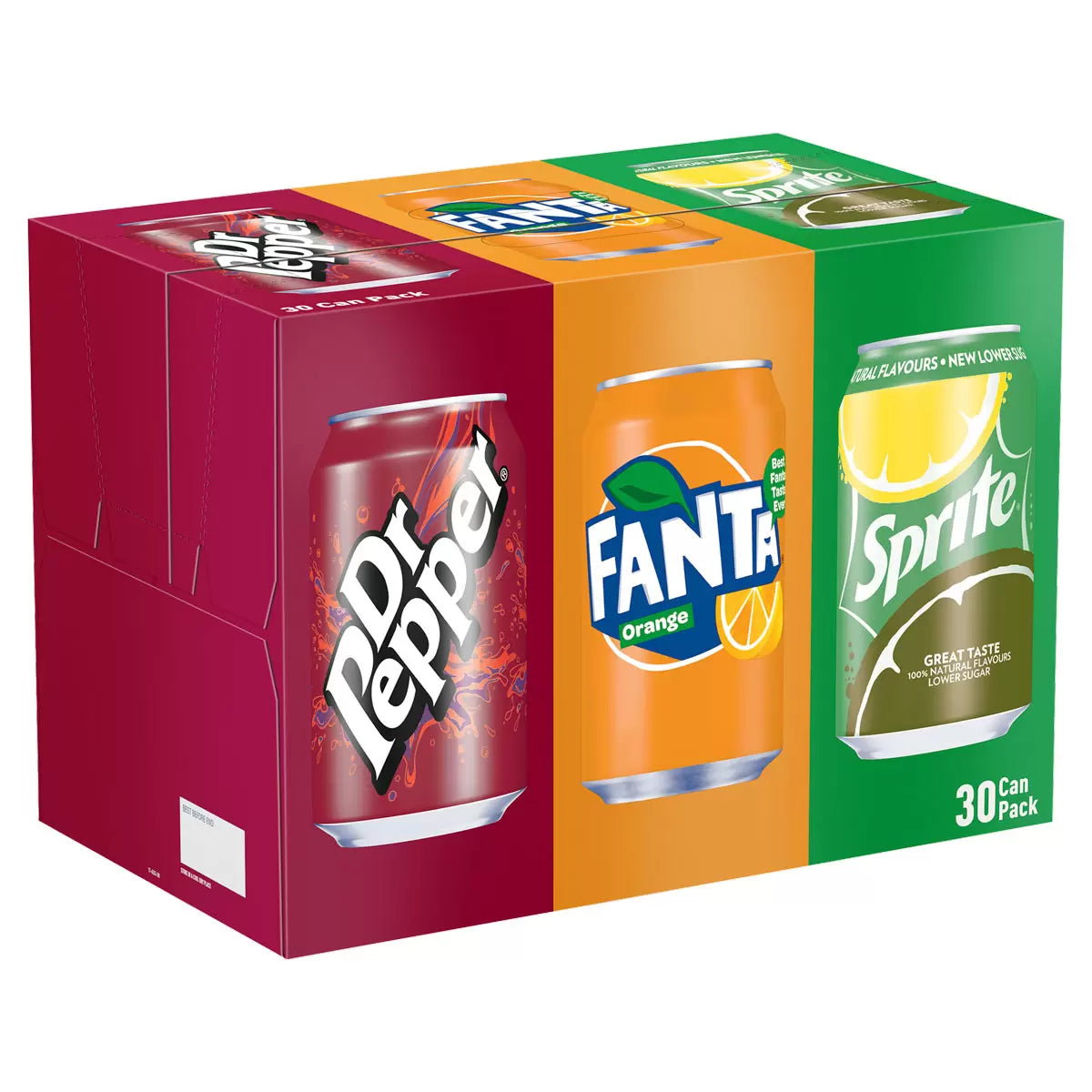 Fanta, Dr Pepper & Sprite Variety Pack 30 x 330ml for parties and gatherings