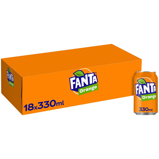 Fanta Orange 18 x 330ml cans fizzy soft drink pack