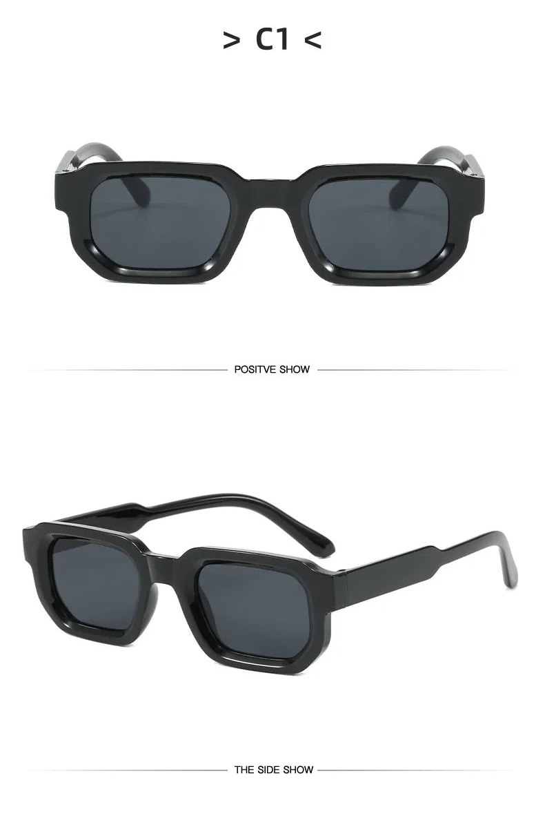 Vintage rectangle sunglasses front view fashion accessory