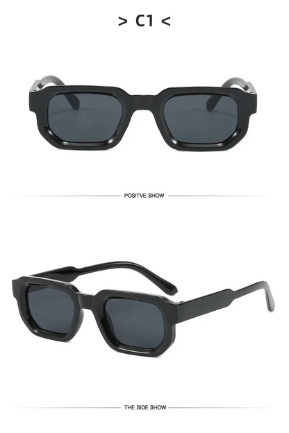 Vintage rectangle sunglasses front view fashion accessory