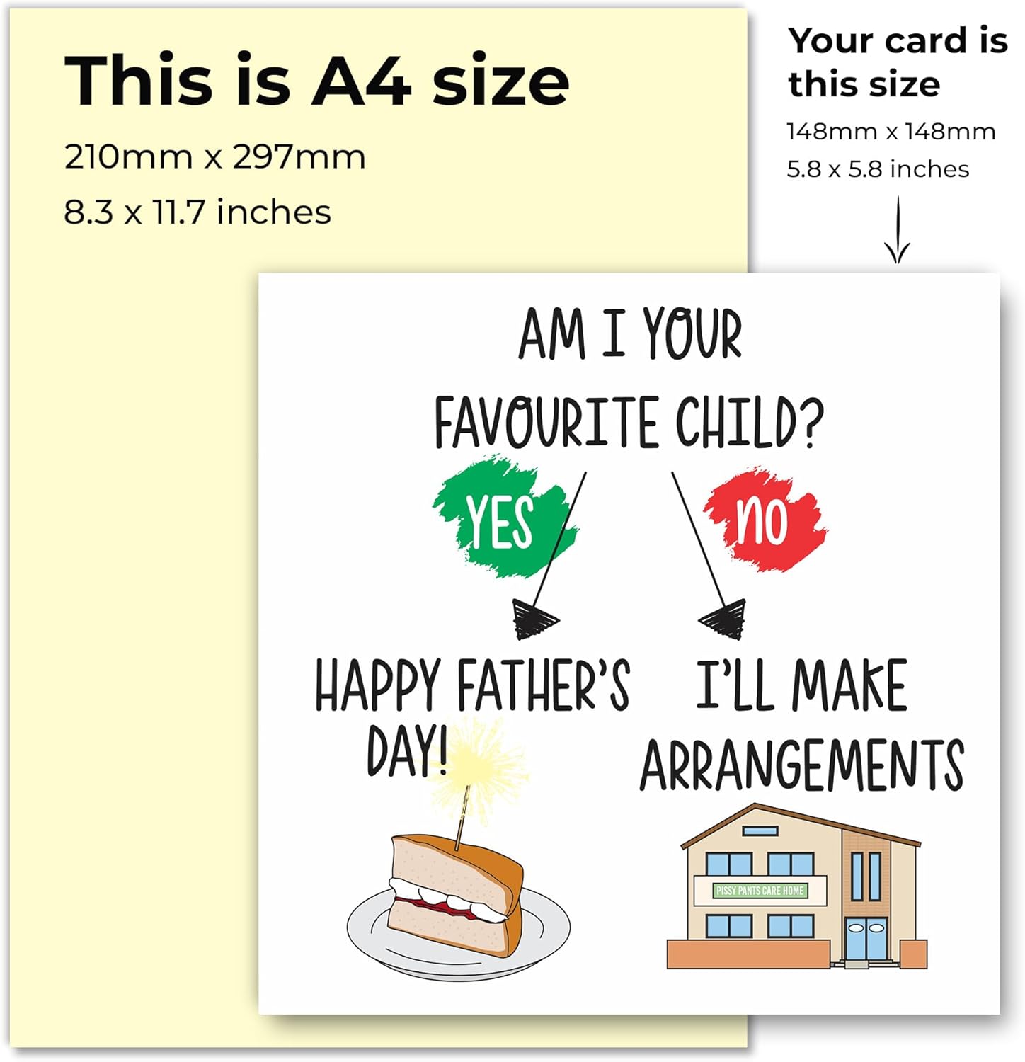 Funny Father’s Day card with joke message — a great gift from son or daughter for fathers day