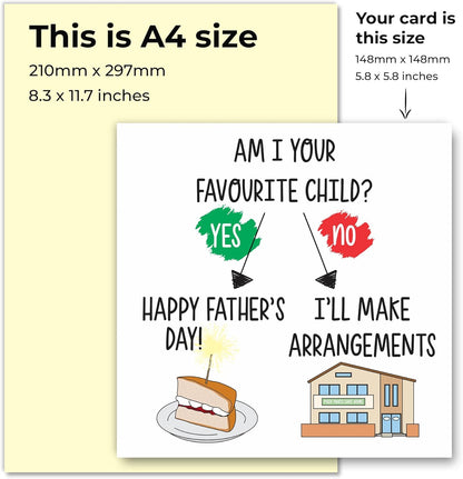 Funny Father’s Day card with joke message — a great gift from son or daughter for fathers day