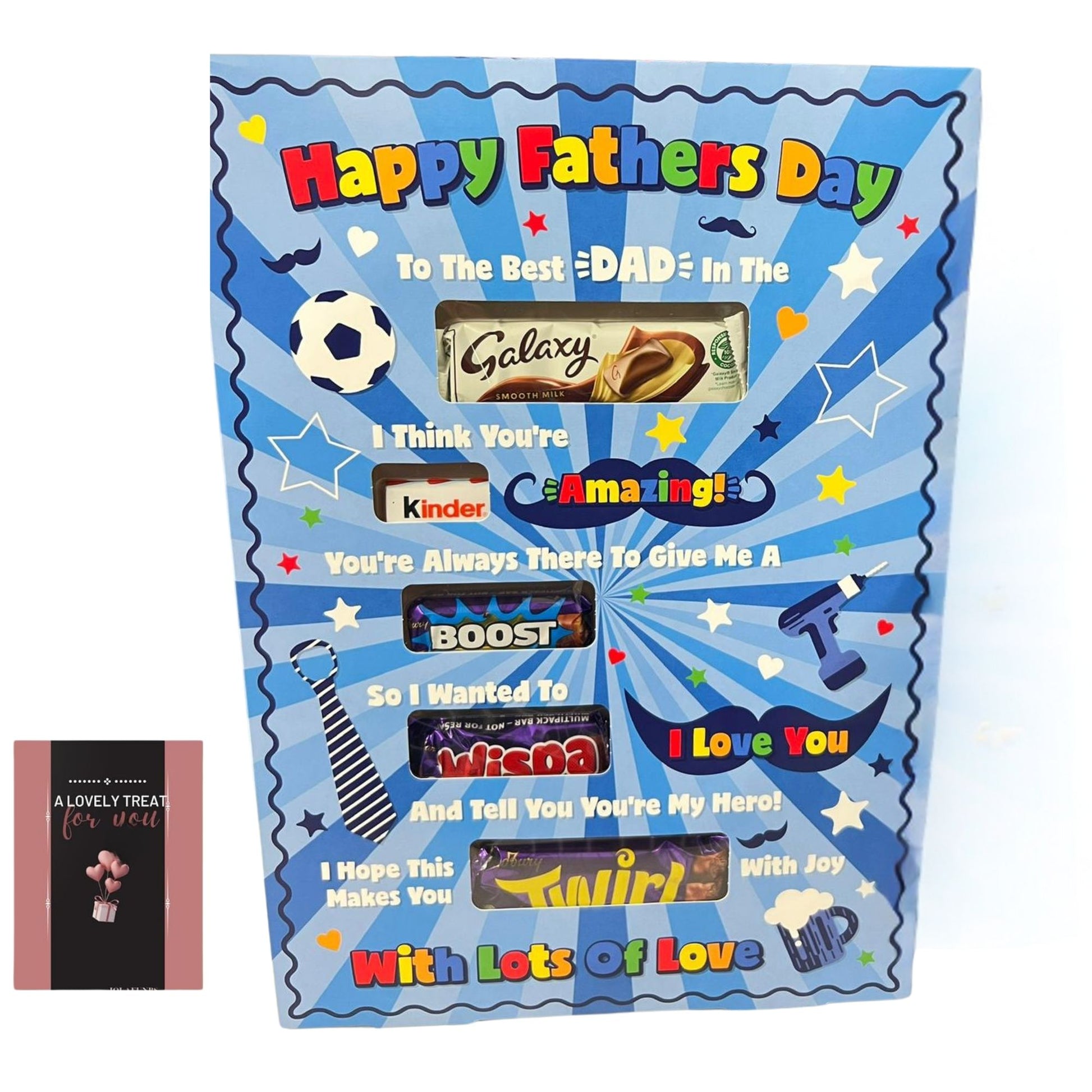 chocolate message box with happy fathers day spelled out in chocolates