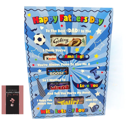 chocolate message box with happy fathers day spelled out in chocolates