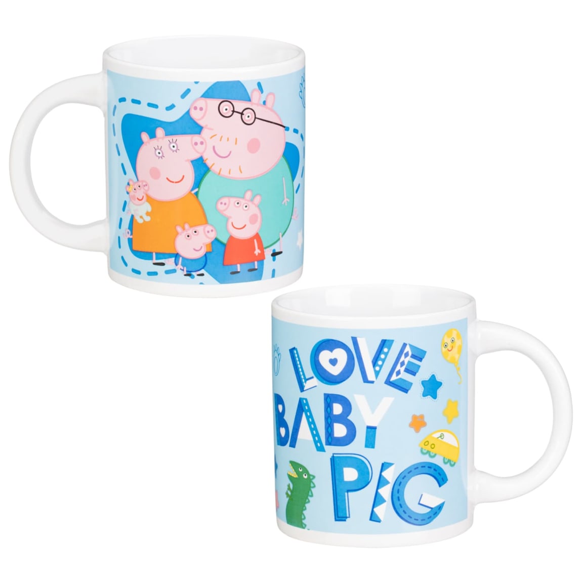 Family friendly coffee mug set with playful design