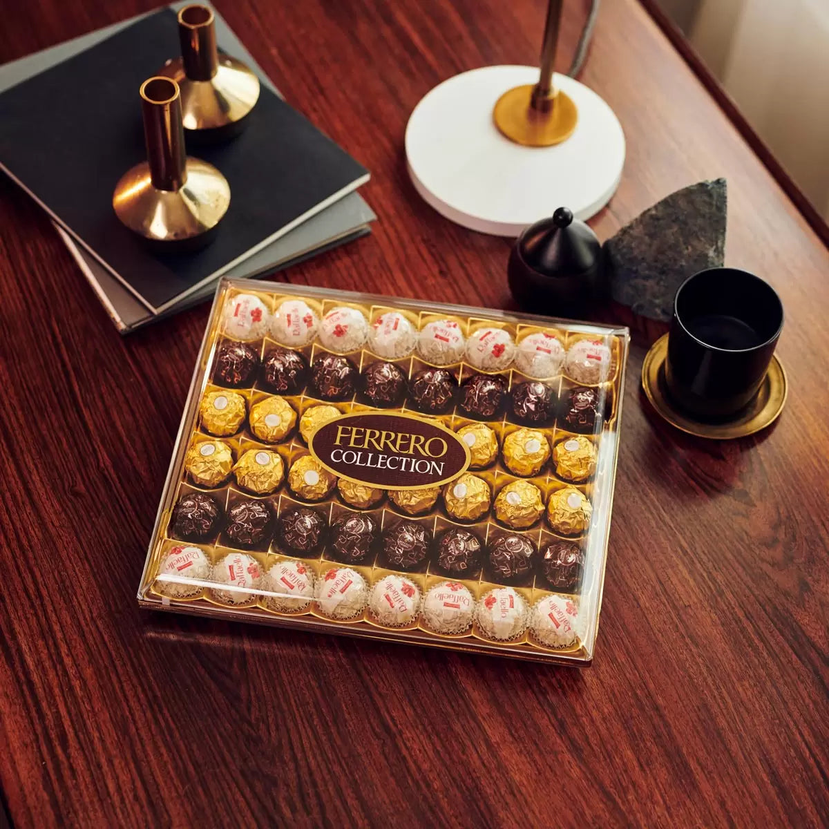 48-piece Ferrero Rocher chocolate gift box with elegant packaging