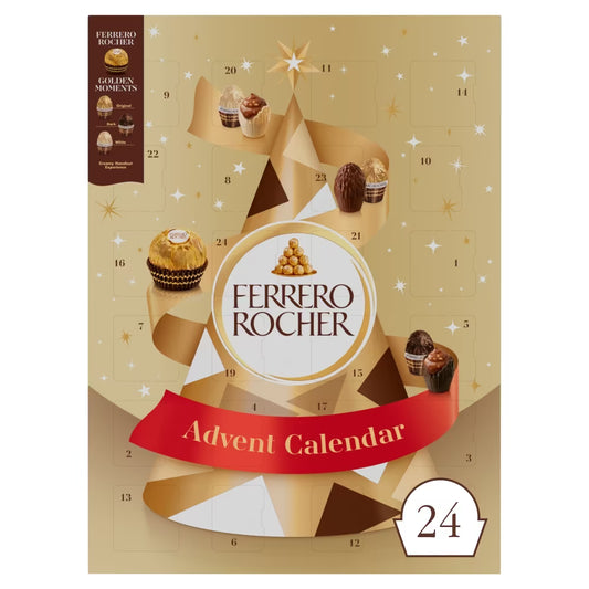 Ferrero Rocher Advent Calendar 258g with golden chocolates