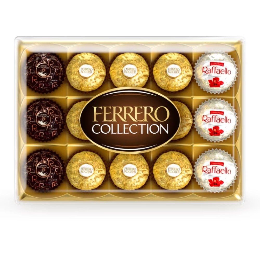 Assorted Ferrero Rocher, Raffaello, and Rondnoir chocolates