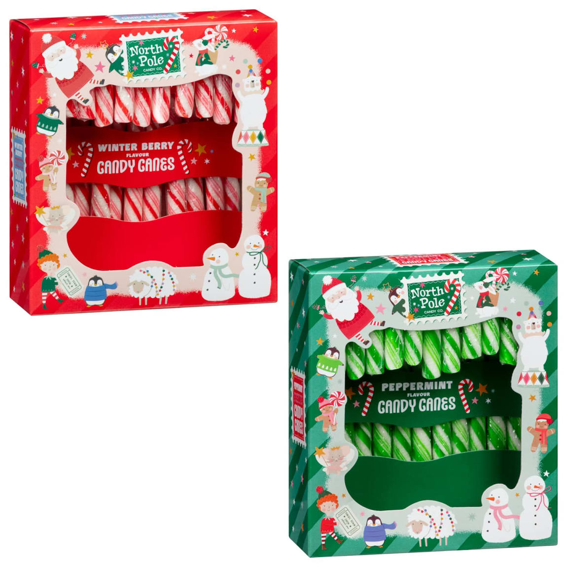 Festive Candy Canes 12 Pack sweet winter berry and peppermint flavours